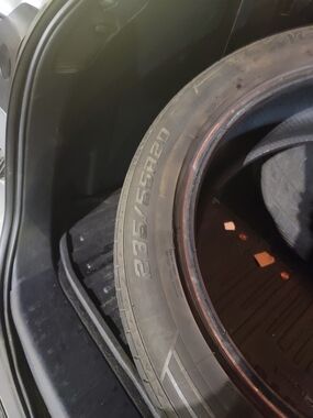 Used Black Replacement Car Tire - 235/55R20